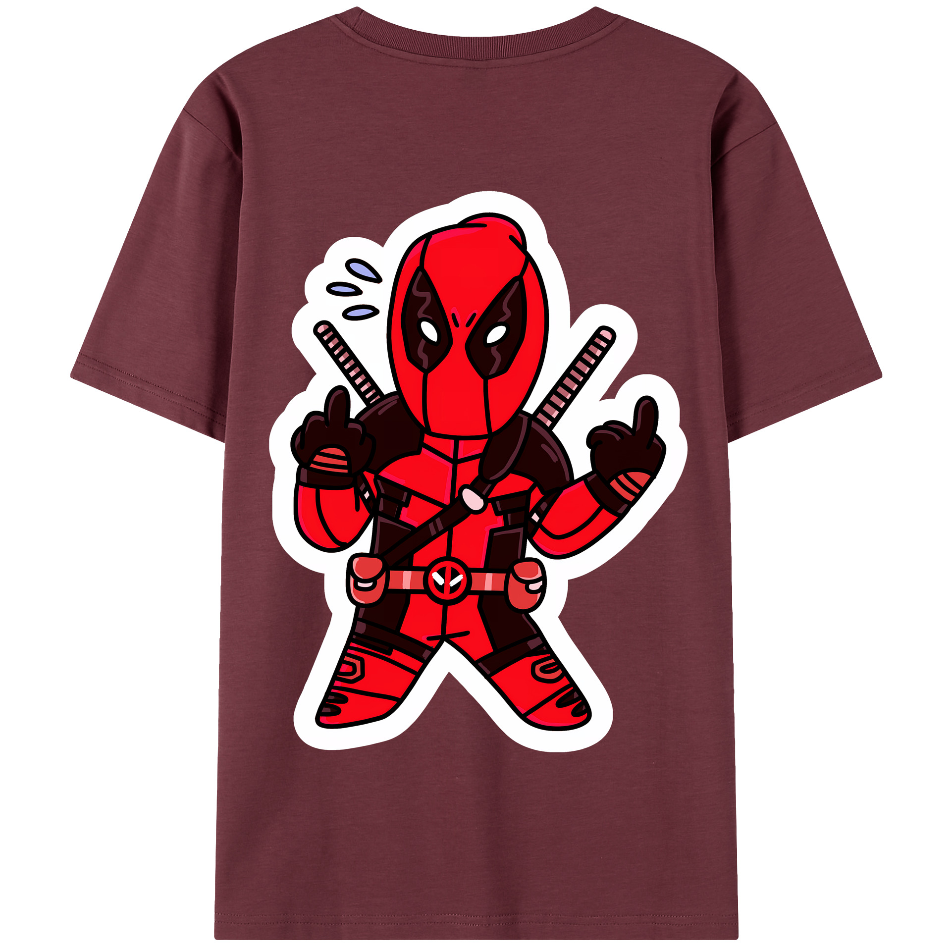 （画像用） Deadpool デッドプール 綿100％半袖Tシャツ（背面プリント）